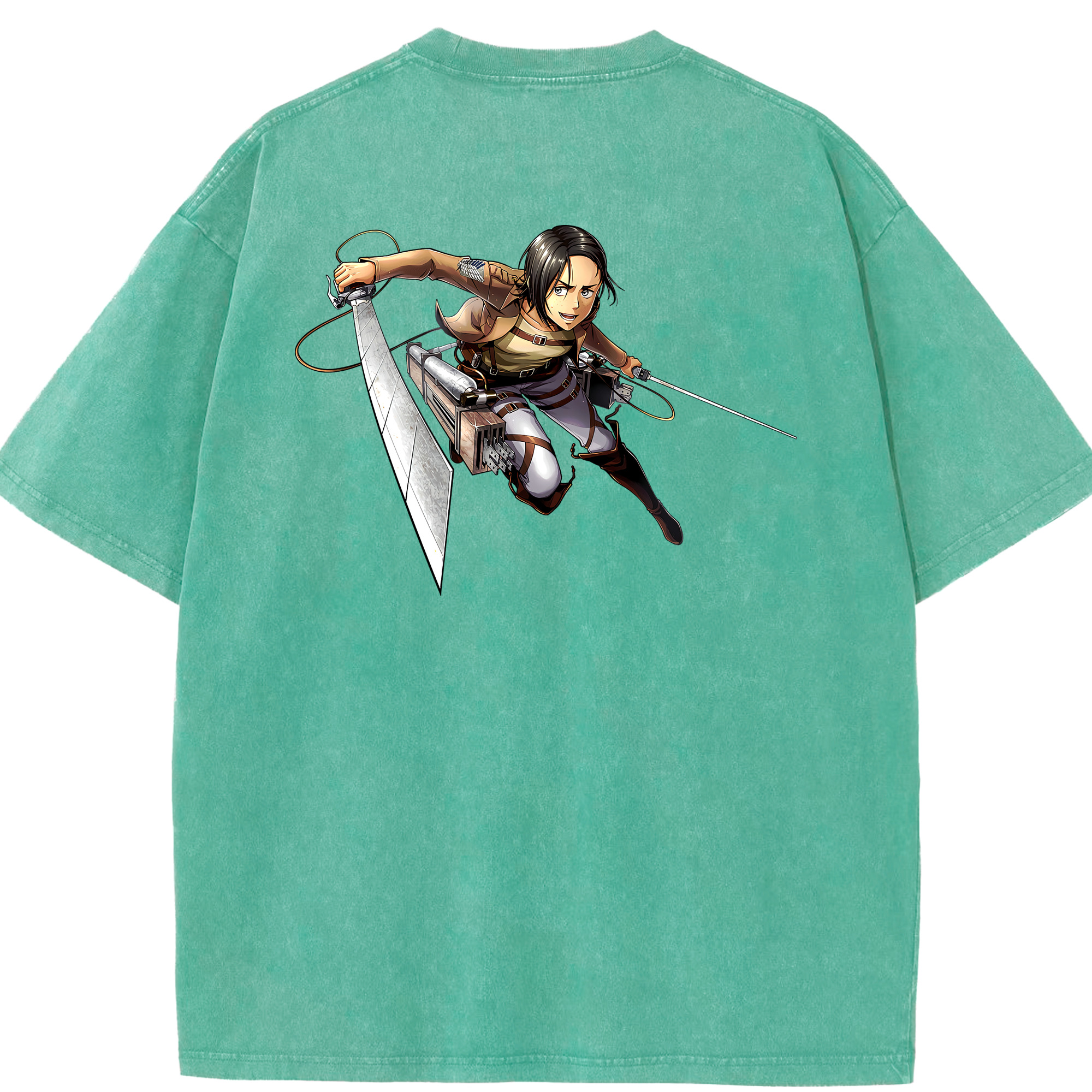 （画像用） 進撃の巨人 Attack on Titan 綿100% ヴィンテージ風 半袖Tシャツ（背面プリント）